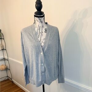 QUINCE Gray Women's Cardigan Sweater organic Cotton blend